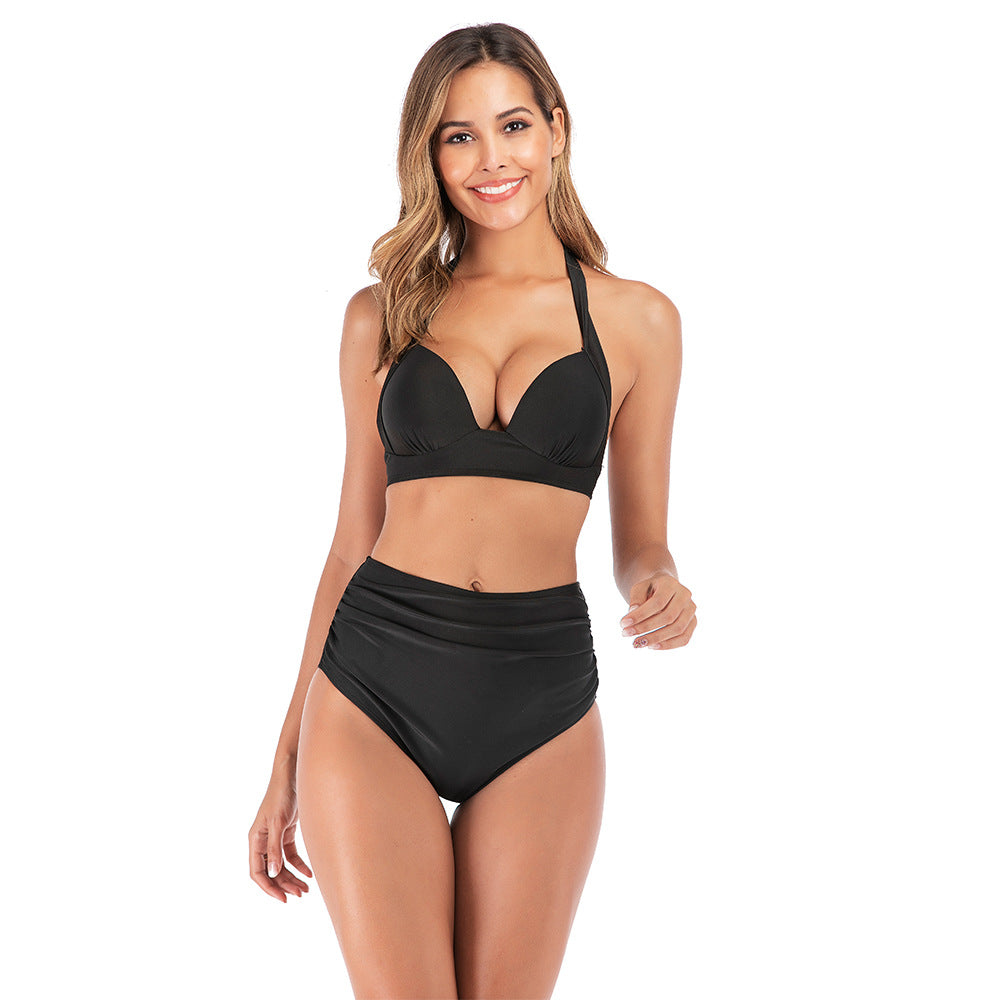 Women High-waisted bikini with deep neckline and trendy animal print Mune Fashion