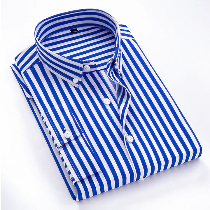 Men's striped business shirt with button-down collar and tailored silhouette Mune Fashion