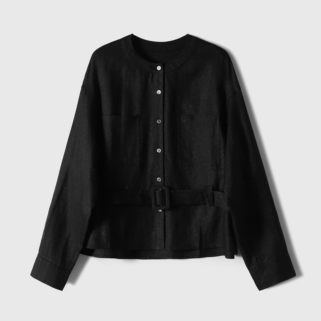 Women's Stylish Oversized Blouse with Belt Mune Fashion