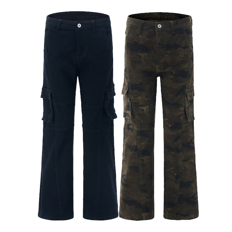 Women's cargo pants in flared cut with utility pockets and extended hem Mune Fashion