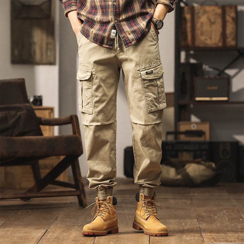 Herren Cargo-Jogginghose im Utility-Look mit Tunnelzugbund und Reißverschluss-Knöcheln Mune Fashion