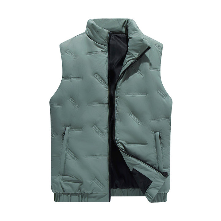 Men's lightweight quilted thermal vest with all-over logo, windproof outer shell and concealed zipper pockets Mune Fashion