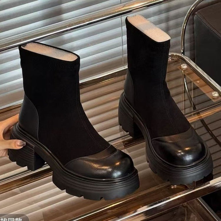 Women's Stylish Ankle Boots with Block Heel Mune Fashion