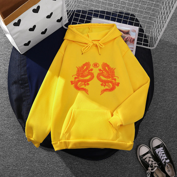 Unisex Oversized hoodie with double-sided dragon design, kangaroo pocket and ribbed cuffs Mune Fashion