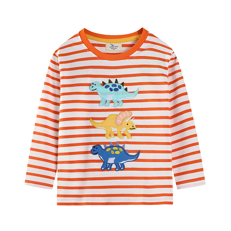 Boys Long Sleeve Shirt with Playful Dinosaur Design Mune Fashion