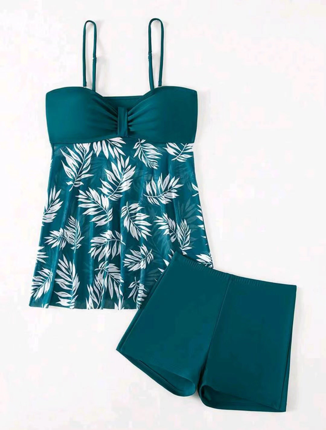 Women's Tankini Set with floral top and sporty shorts Mune Fashion