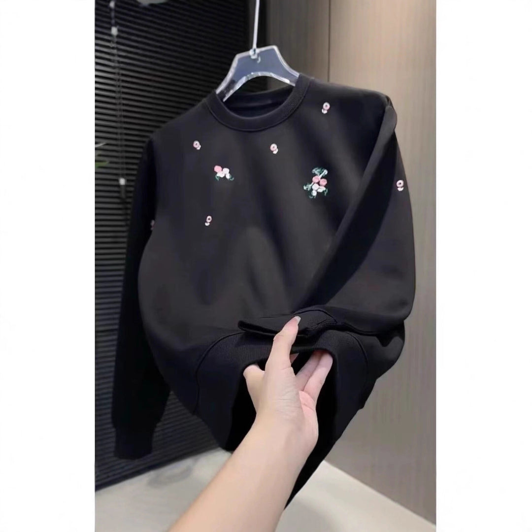 Women Elegant Oversized Sweater with Floral Embroidery Design Mune Fashion