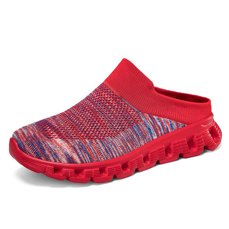 Unisex nan lighter travel slip-on mule with perforated air chamber sole and sock-like knitted shaft Mune Fashion