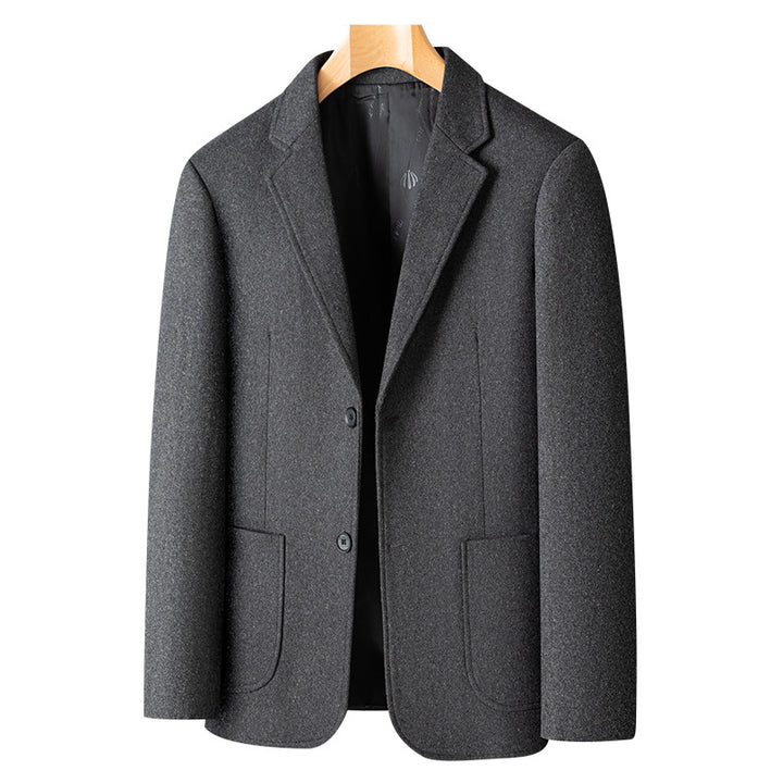 Men's Smart-Casual Wool Blend Coat Style Jacket with Patch Pockets Mune Fashion