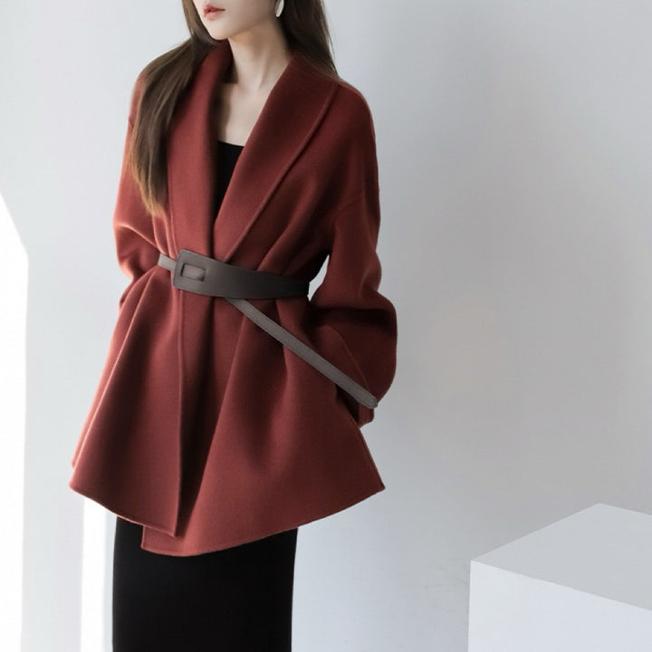 Women's fashionable and elegant coat with belt Mune Fashion