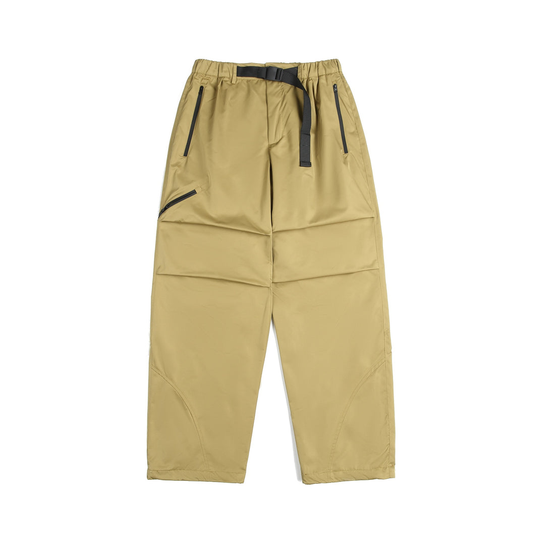 Unisex Technical Cargo Capri Pants with Elastic Waistband, Integrated Belt and Waterproof Zippers Mune Fashion