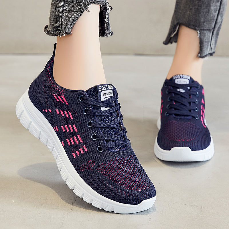 Women's nan flexible knit-fit sneaker with elastic sock shoe, cushioning honeycomb EVA midsole and pull tab Mune Fashion