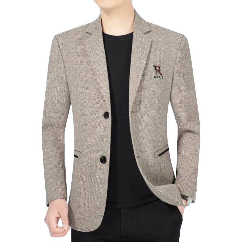 Men's Slim-Fit Blazer with subtle logo and textured fabric Mune Fashion Mune Fashion