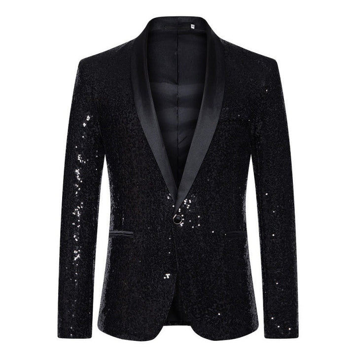 Mune Fashion Men's Sequin Blazer with Shawl Collar