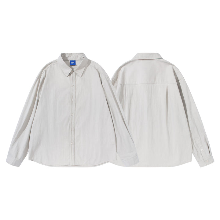 Unisex Boxy Cotton Blend Shirt in Oversized Fit with Kent Collar Mune Fashion