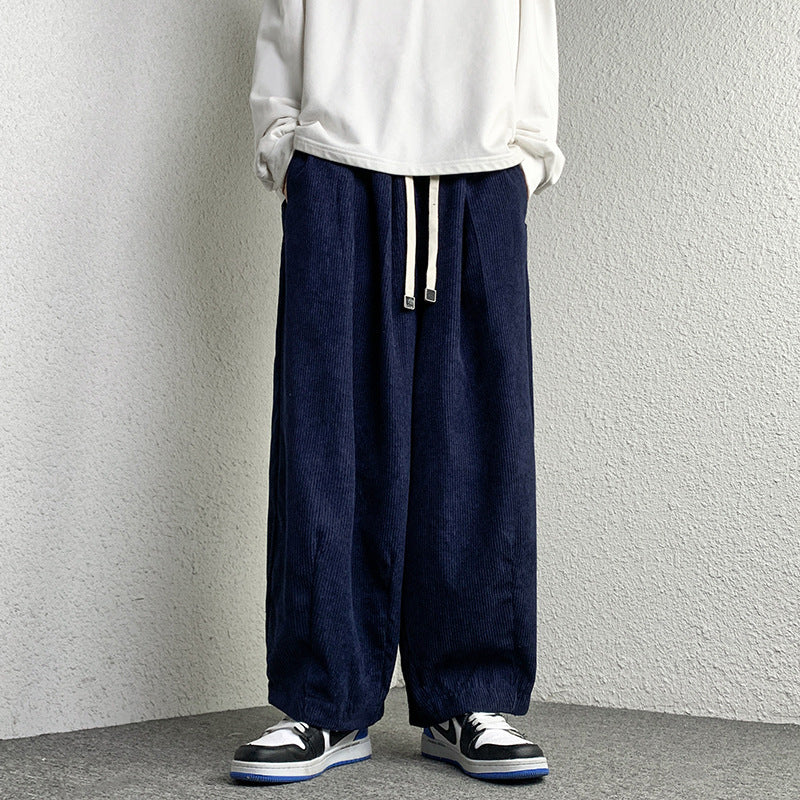 Unisex Extra wide cut cord lounge pants with drawstring and elastic cuffs Mune Fashion