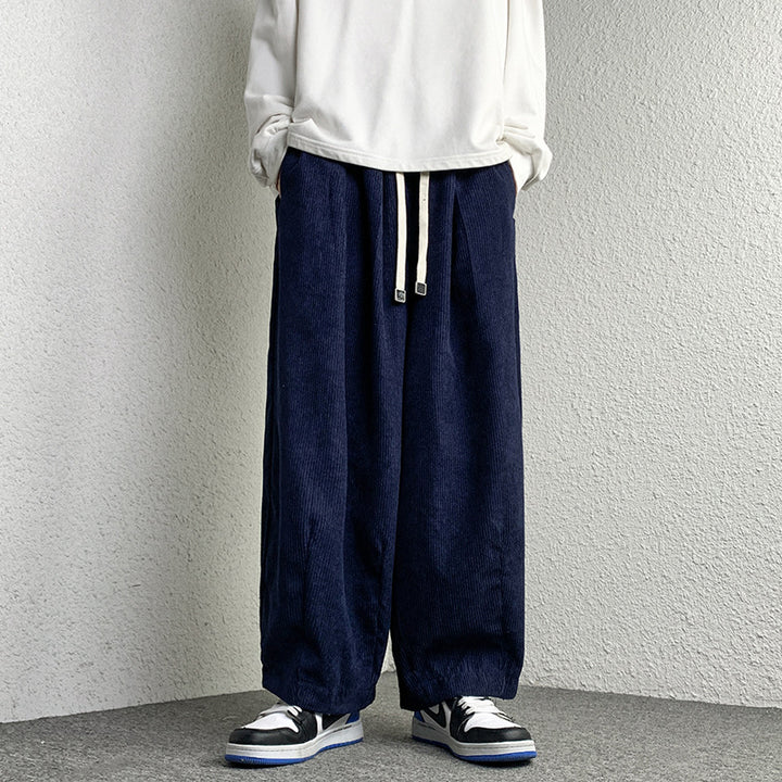Unisex Extra wide cut cord lounge pants with drawstring and elastic cuffs Mune Fashion