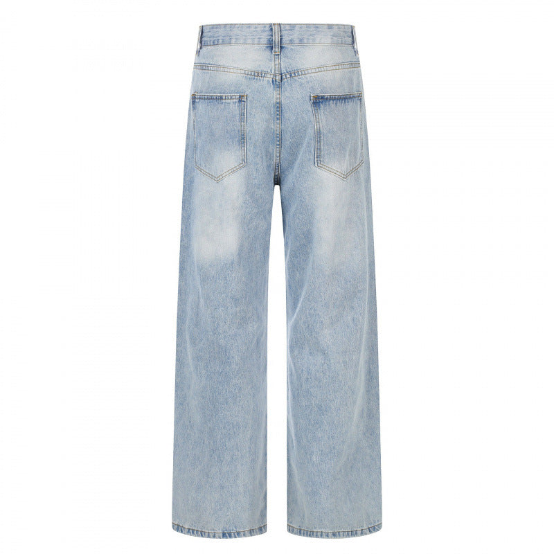 Women High-waisted wide jeans with wide leg, vintage wash and classic pocket design Mune Fashion