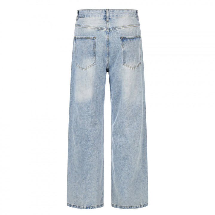 Women High-waisted wide jeans with wide leg, vintage wash and classic pocket design Mune Fashion