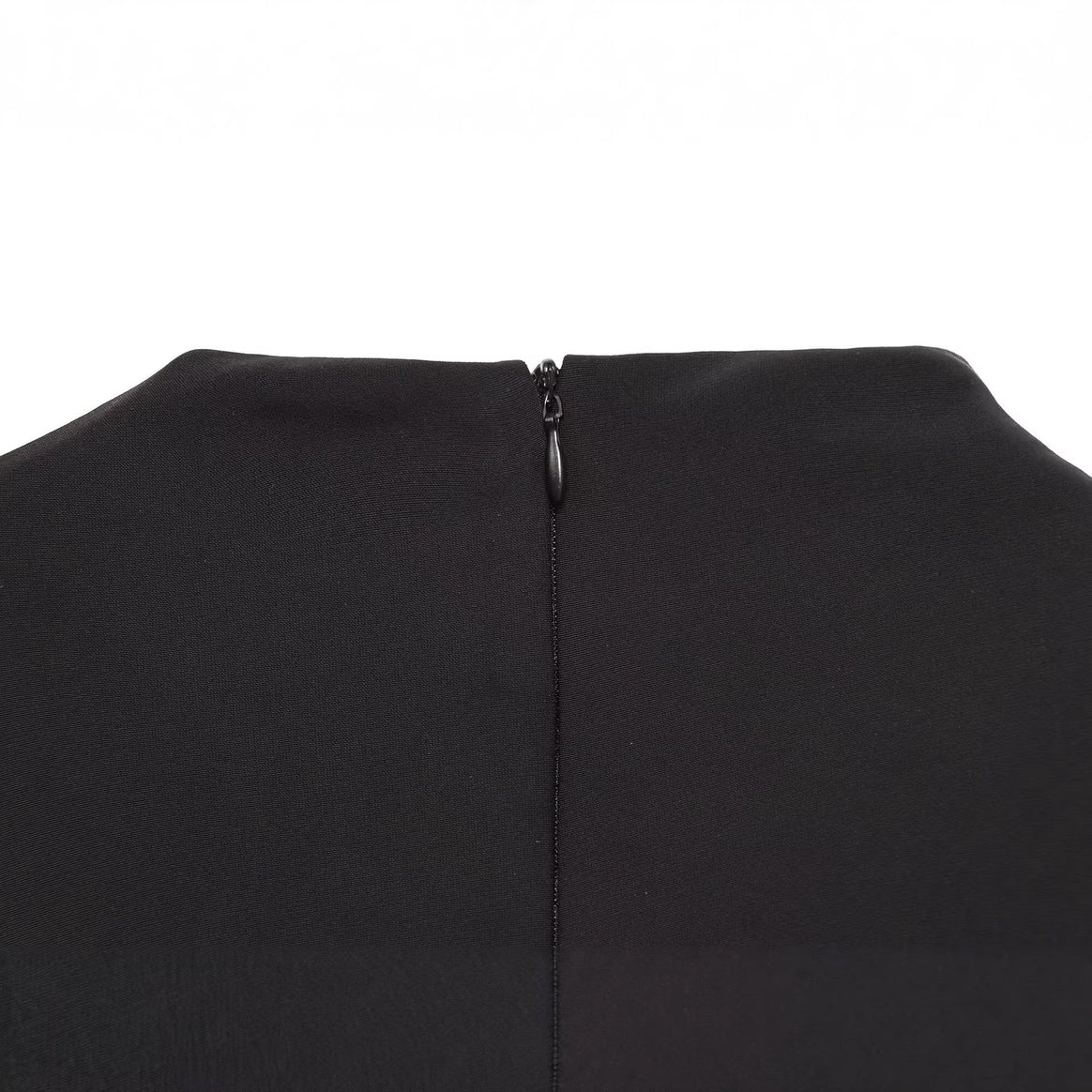 Women's Fitted Mini Dress with Draped Stand Collar Mune Fashion