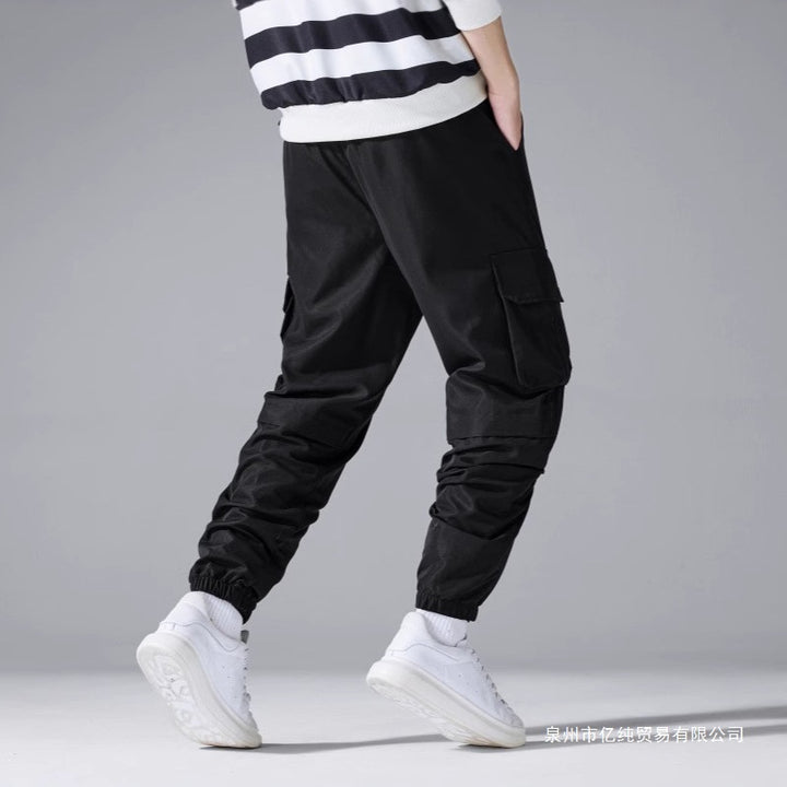 Men's Cargo Jogging Pants with Drawstring, Elastic Ankle Cuffs & Multiple Pockets Mune Fashion