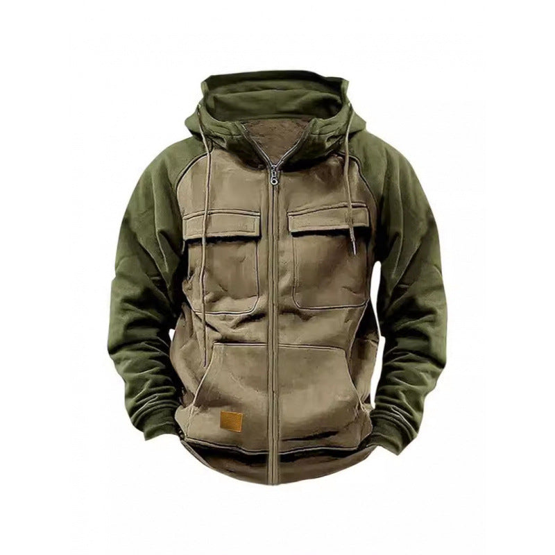 Men's hooded jacket with cargo pockets and full zip Mune Fashion