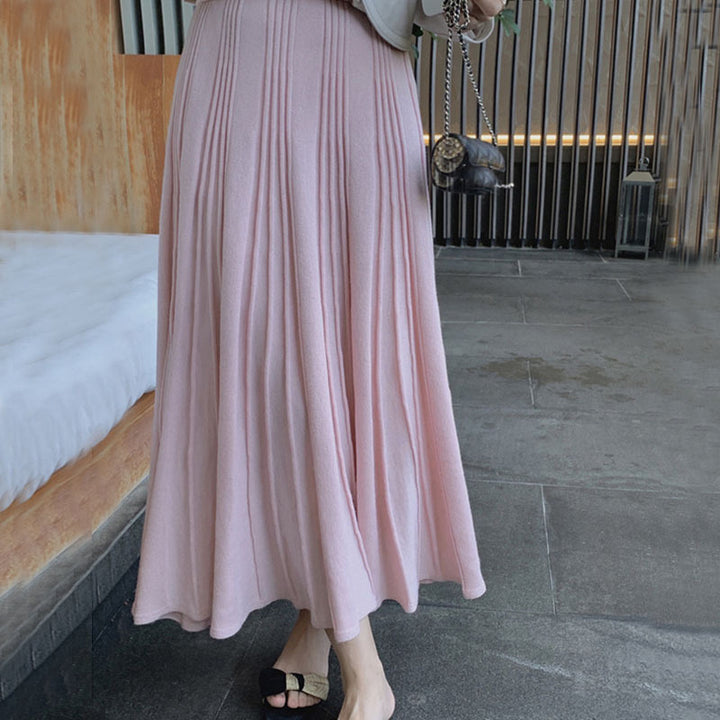 Ladies Elegant, Pleated Maxi Skirt Mune Fashion