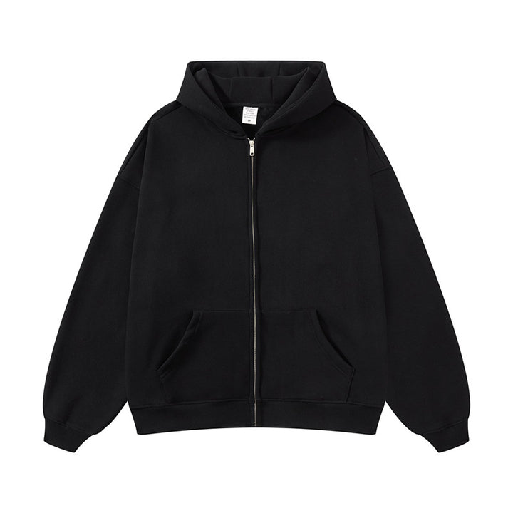 Unisex hooded sweatshirt jacket with full-length zipper, oversized fit and kangaroo pockets Mune Fashion