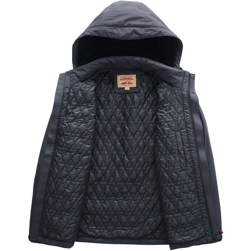 Men's water-repellent padded thermal jacket with adjustable hood and windproof membrane Mune Fashion