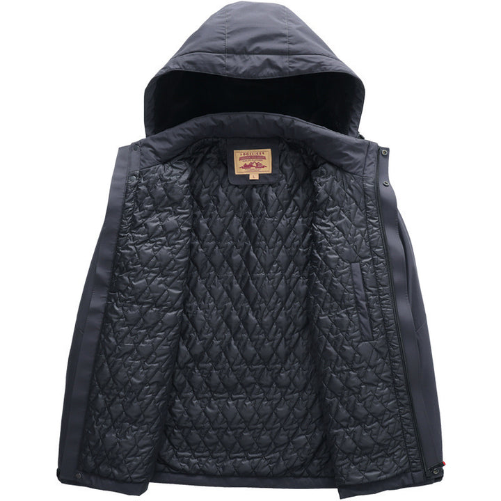 Men's water-repellent padded thermal jacket with adjustable hood and windproof membrane Mune Fashion