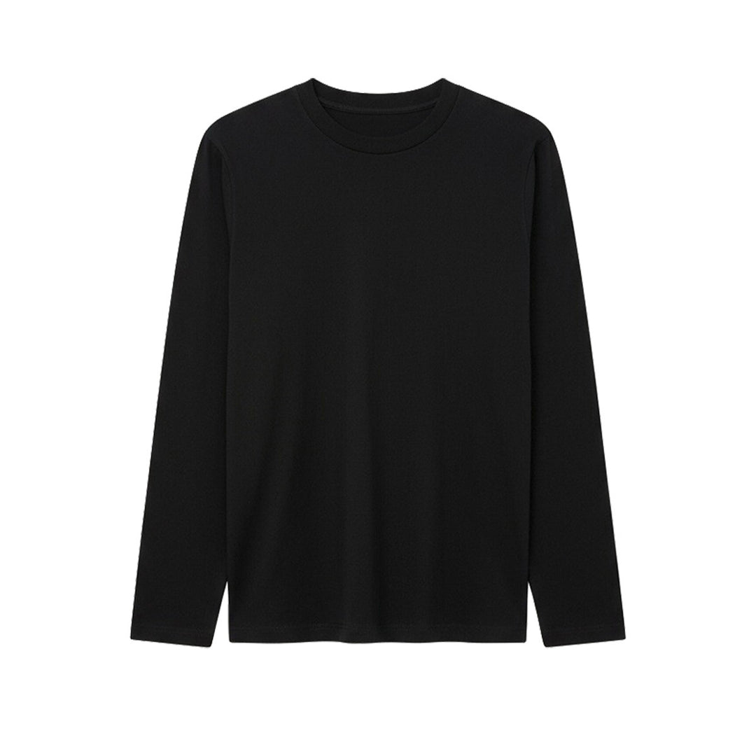 Unisex Long-sleeve Cotton Shirt with Round Neck and Fine Single Jersey Structure Mune Fashion