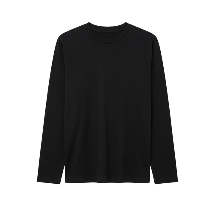 Unisex Long-sleeved cotton shirt with round neck and fine single jersey structure Mune Fashion