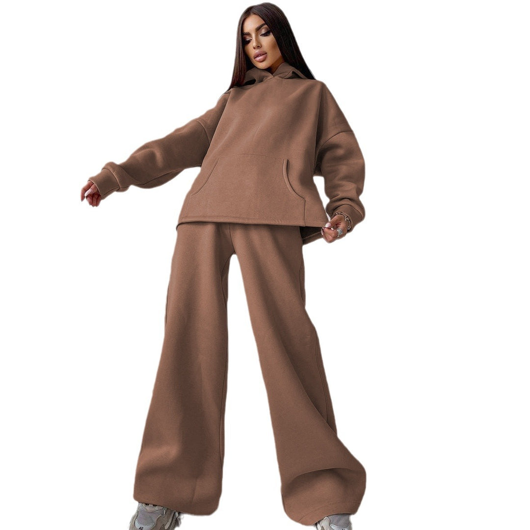 Women's soft oversized hoodie with wide flare jogger set Mune Fashion