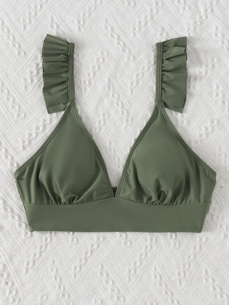 Women's triangle bikini top with playful ruffle design Mune Fashion