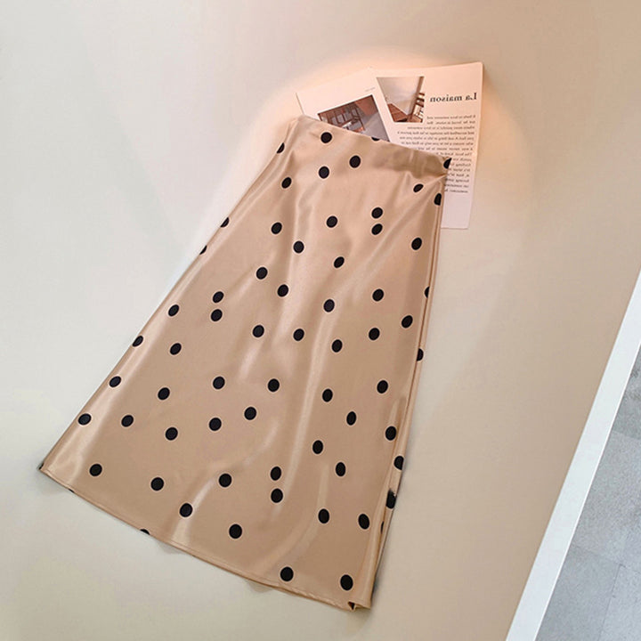 Ladies Elegant Satin Skirt with Polka Dots Mune Fashion