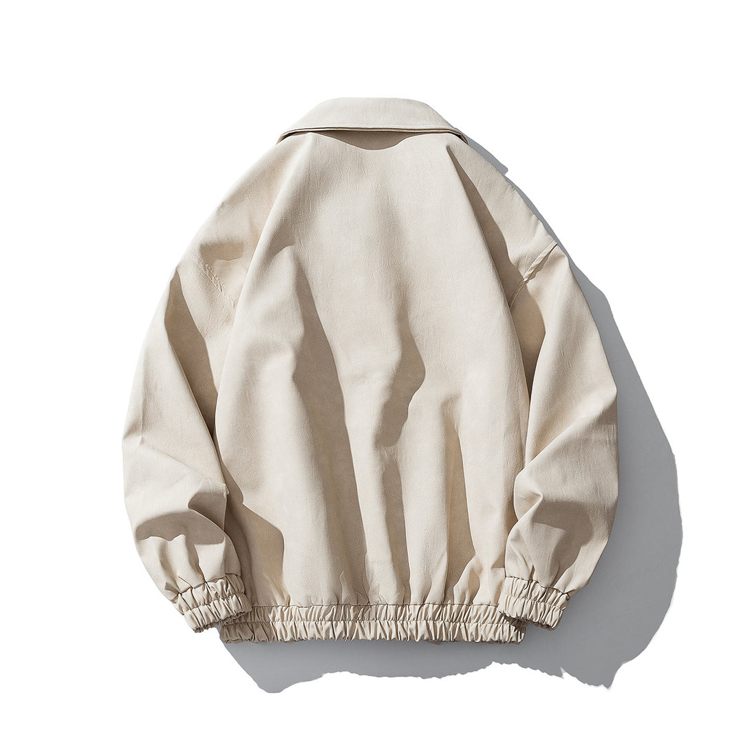 Men's Oversized Velour Jacket with Distinctive Metal Closures and Zipper Pockets Mune Fashion