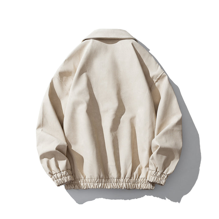 Men's Oversized Velour Jacket with Distinctive Metal Closures and Zipper Pockets Mune Fashion