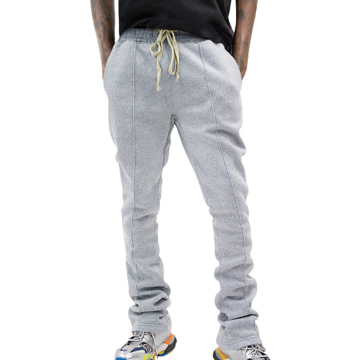 Men's Slim-Fit Jogging Pants with Drawstring, Distinctive Decorative Seams & Side Panel Mune Fashion