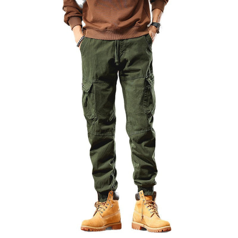 Men's Utility Cargo Pants with Elastic Cuff and Knee Reinforcement Mune Fashion