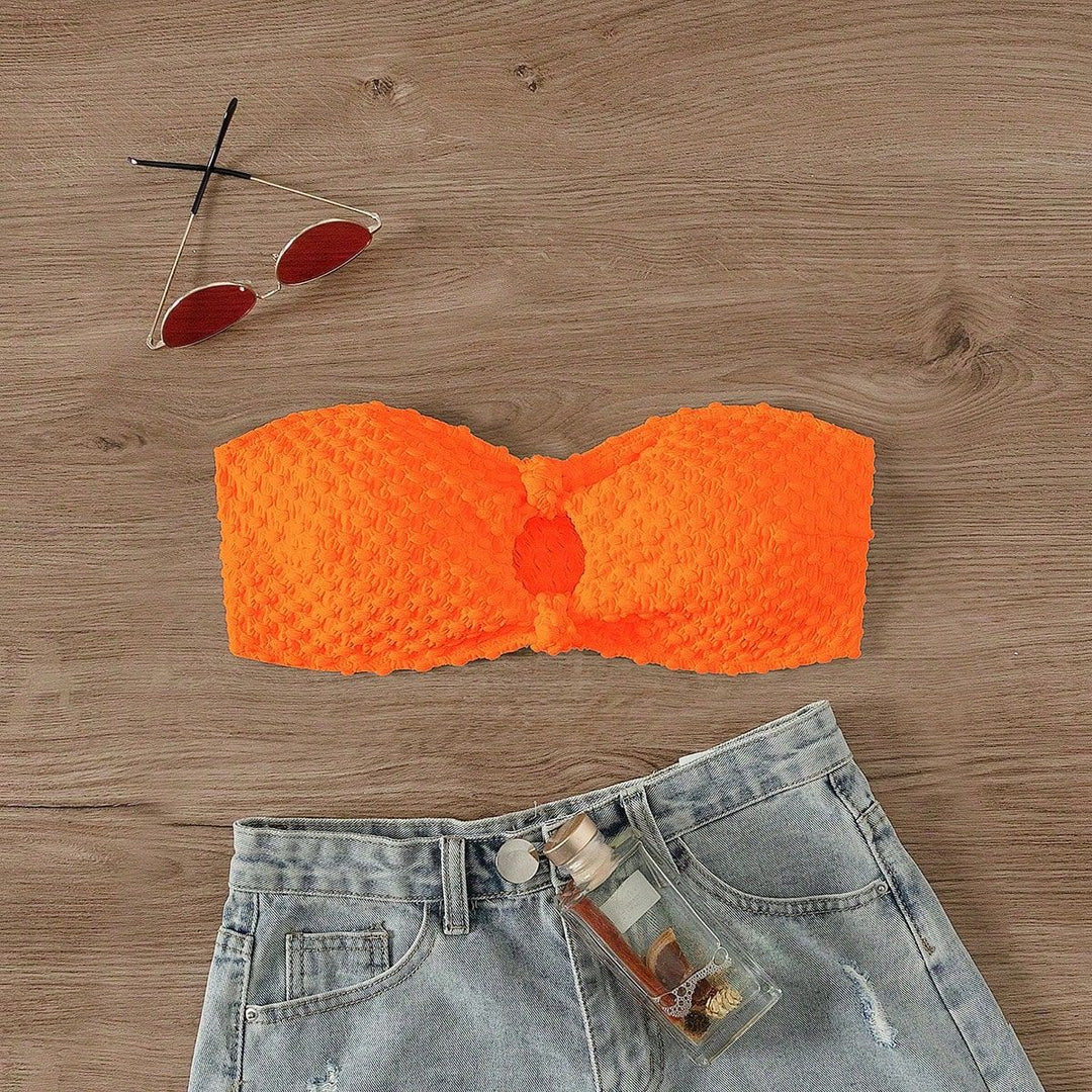 Women's bandeau bikini top with textured surface Mune Fashion