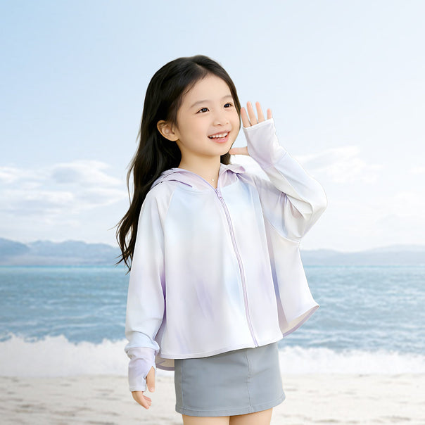 Unisex lightweight children's sun jacket with UV protection, hood, and water-repellent functional fabric Mune Fashion