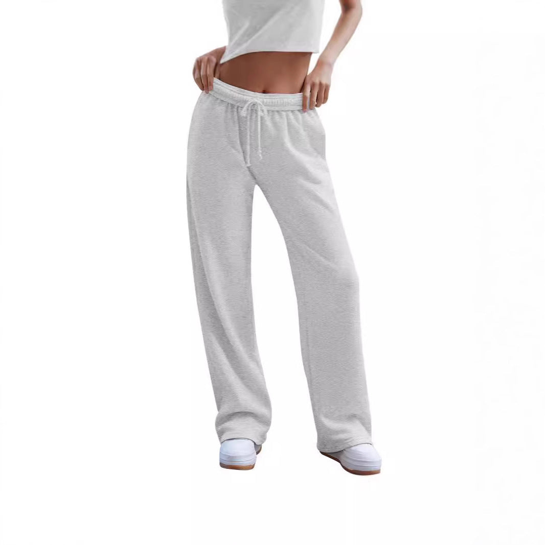 Women's wide comfort lounge pants with high waist, elastic waistband, and drawstring Mune Fashion