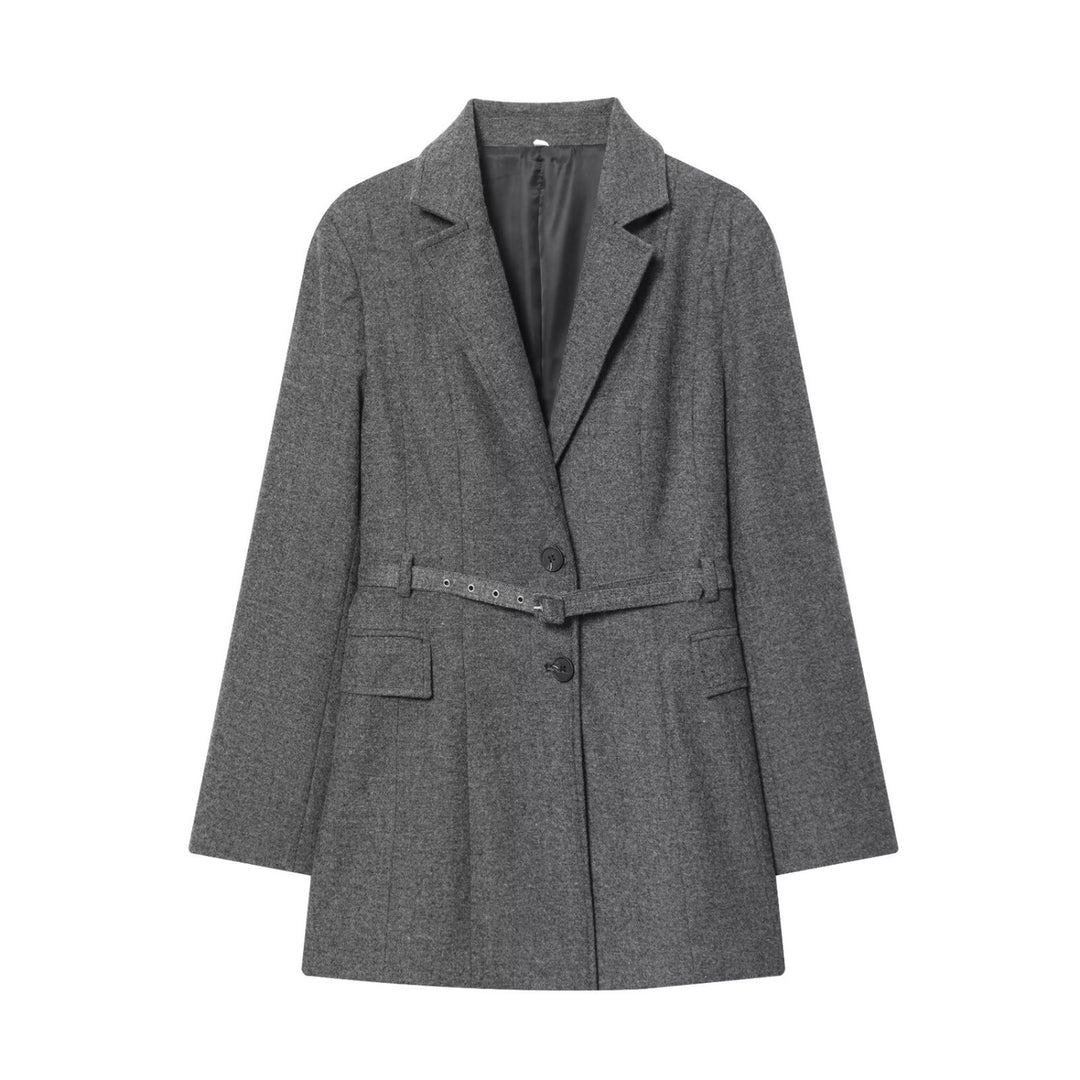 Women Straight Cut Suit Trousers with High Waist and Crease Mune Fashion