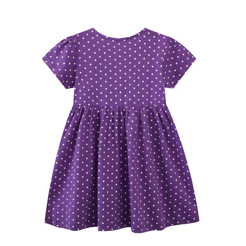 Girls summer dress with pretty bird and flower appliqués Mune Fashion