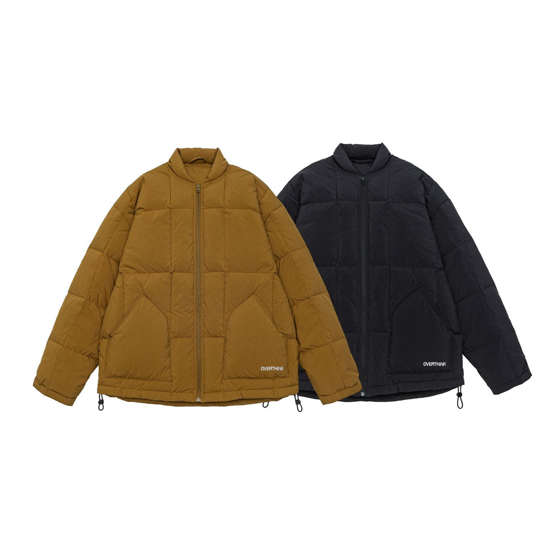 Men's Boxy quilted insulation jacket with stand-up collar, drawstring, and logo application Mune Fashion