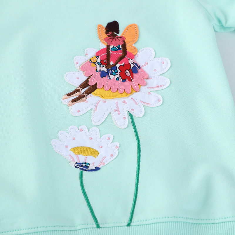Girls sweatshirt with colorful flower and fairy motif Mune Fashion