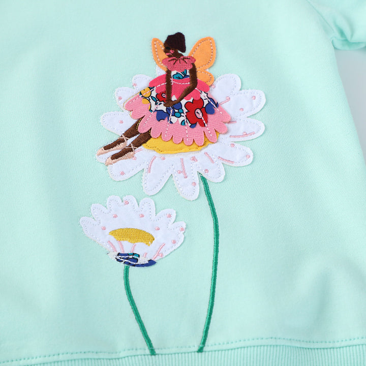 Girls sweatshirt with colorful flower and fairy motif Mune Fashion