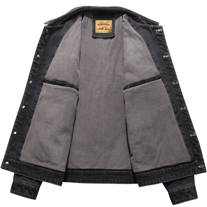 Men's denim jacket with patch pockets and worn effects Mune Fashion