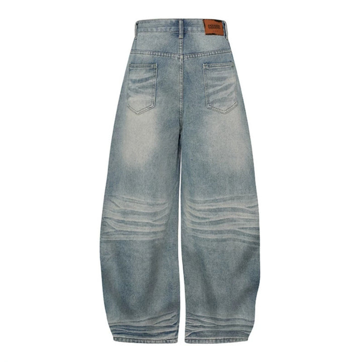 Women's Wide High-Waist Balloon Jeans with Decorative Seams Mune Fashion