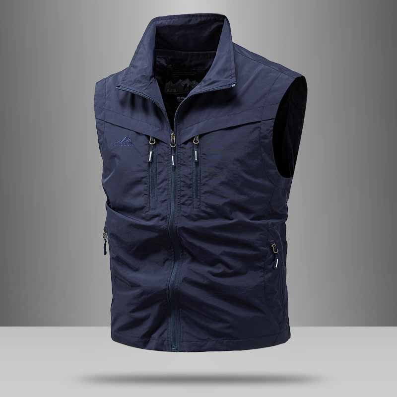 Men's Technical Utility Vest with High Collar and Multi-Pockets Mune Fashion
